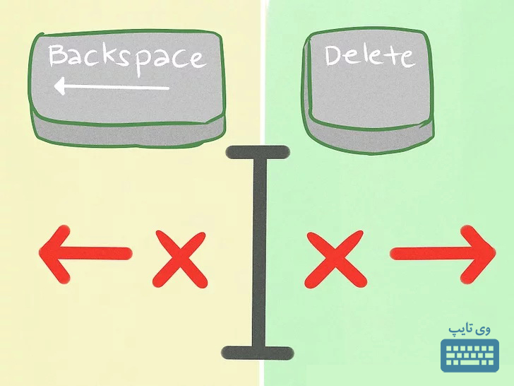 فرق delete و backspace