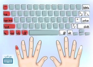 Use your pinky to hit the "Shift" key